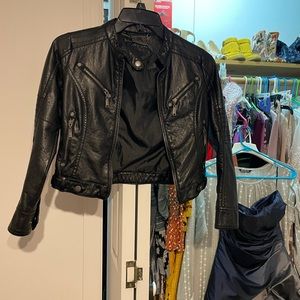 Kids black leather jacket